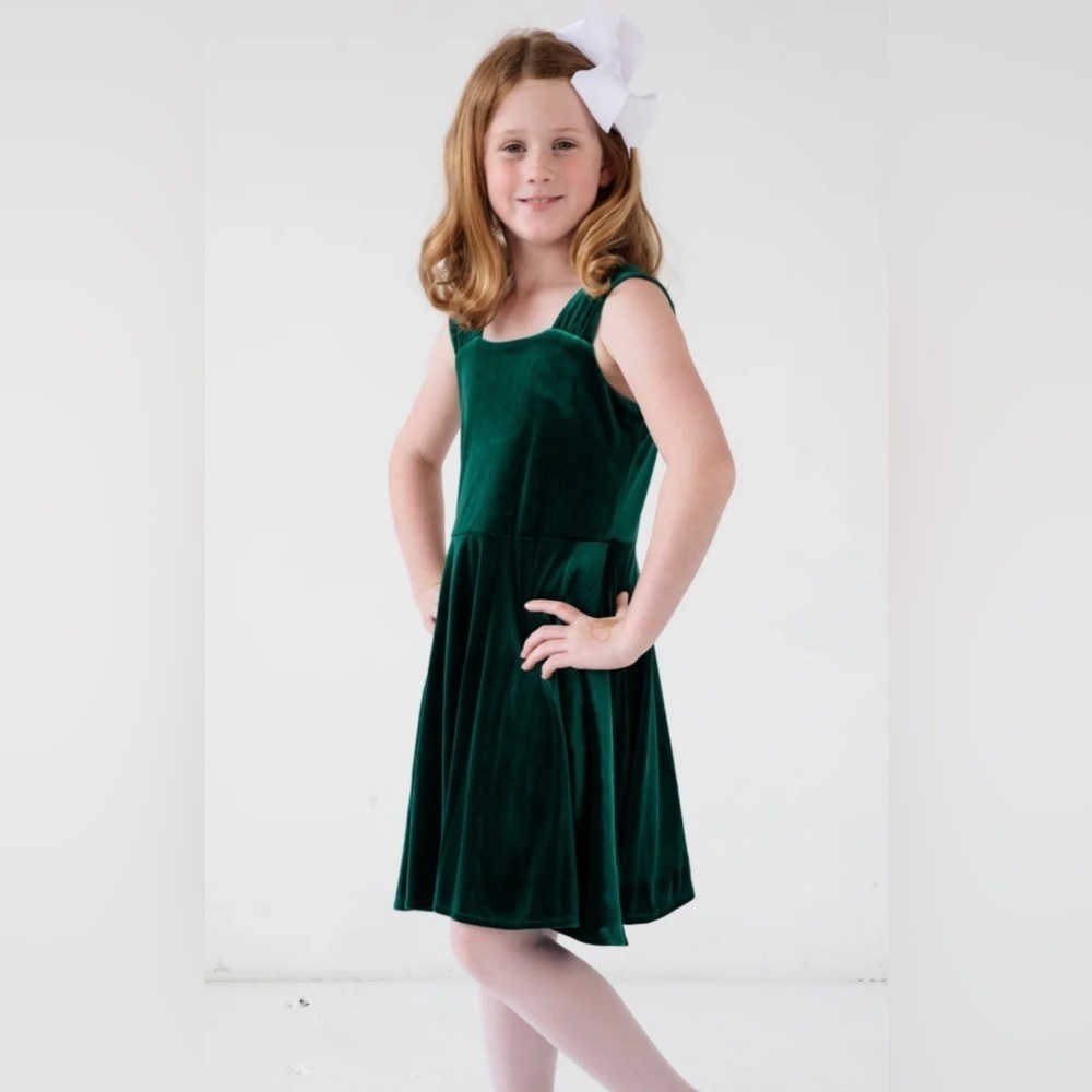 NWT Florence Eiseman Stretch Green Emerald Velvet Dress Size - Picture 3 of 5